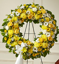 Serene Blessings Yellow Standing Wreath